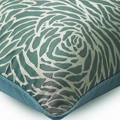Soft Whirlpool - Blue Jacquard Silk Throw Pillow Cover