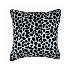 Wild Jungle - Black N White Velvet Throw Pillow Cover