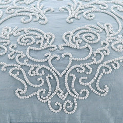 French Wedding - Light Blue Art Silk Throw Pillow Cover