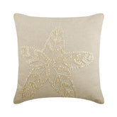 Starfish Pearls - Natural Beige Cotton Linen Throw Pillow Cover