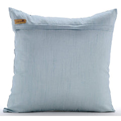 French Nautical - Light Blue Art Silk Throw Pillow Cover