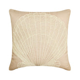 Sea Shell - Natural Beige Cotton Linen Throw Pillow Cover