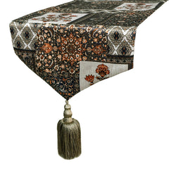 Niloufar - Brown Satin Decorative Table Runner