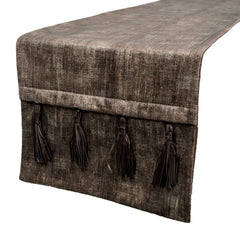 Kayla Brown - Brown Suede Decorative Table Runner