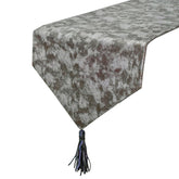 Charcoal Chrome - Grey Faux Leather Decorative Table Runner