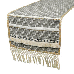 Nomad Lace - Grey Jacquard Decorative Table Runner