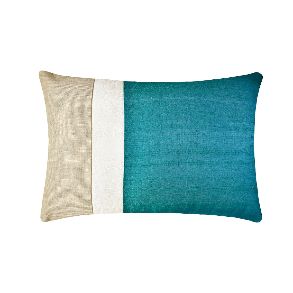Turquoise Silk Essence Lumbar Pillow Cover