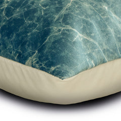 Turquoise Touchstones - Turquoise Jacquard Lumbar Pillow Cover