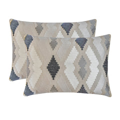 Stitch Story - Beige Linen Lumbar Pillow Cover