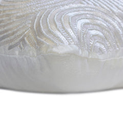 White Touch - White Art Silk Lumbar Pillow Cover