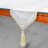 Pearl Radiance - Ivory Jute Decorative Table Runner