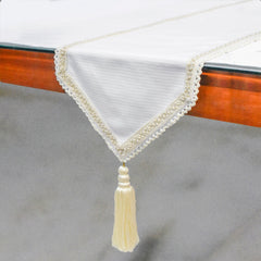 Pearl Radiance - Ivory Jute Decorative Table Runner