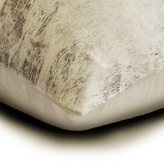 Gold Glint - Beige Suede Lumbar Pillow Cover