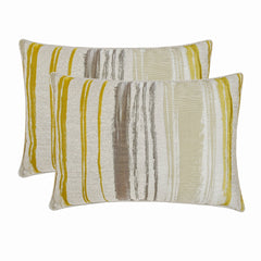 Pigment Puddle - Yellow Jacquard Lumbar Pillow Cover