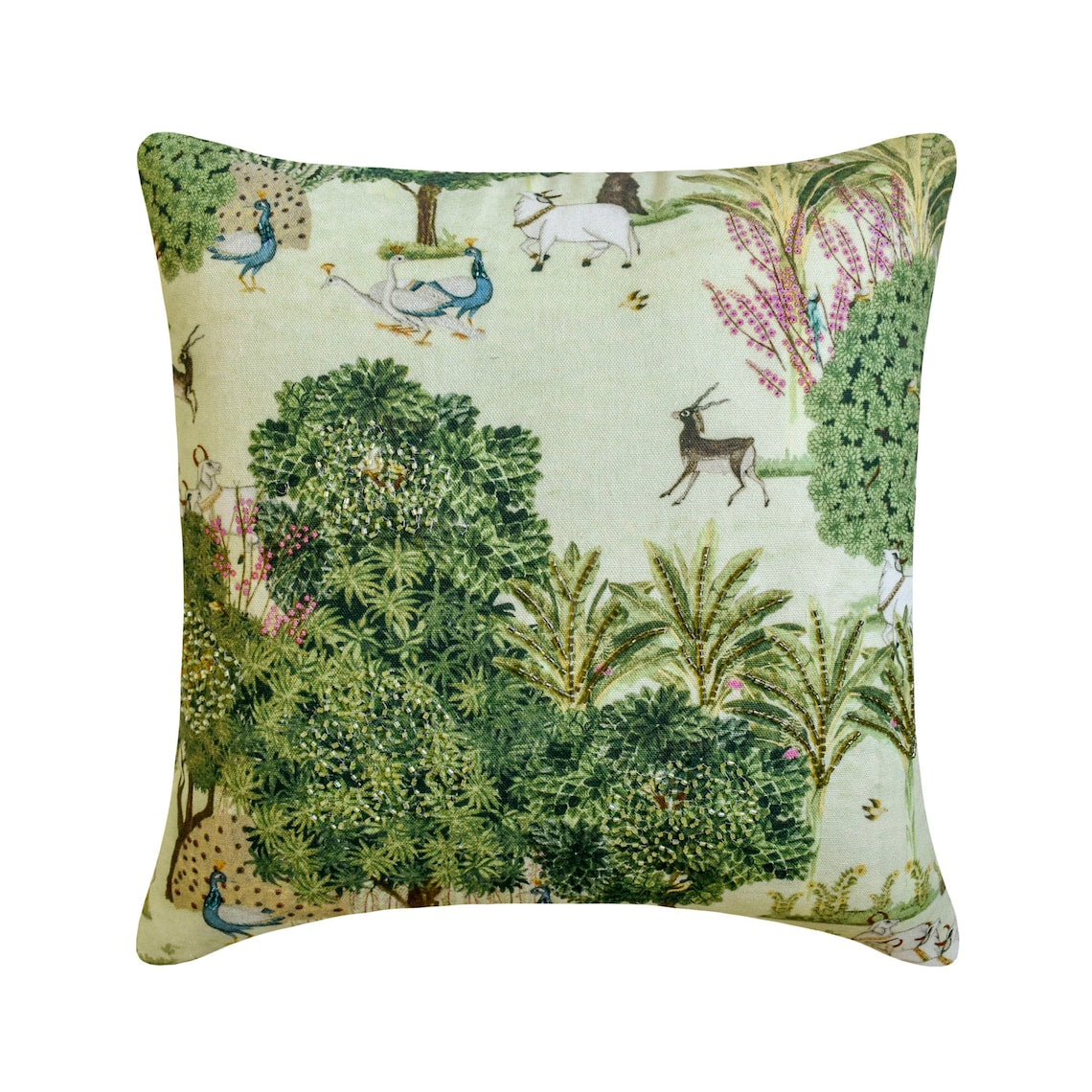 Mor Nritya Throw Pillow Cover