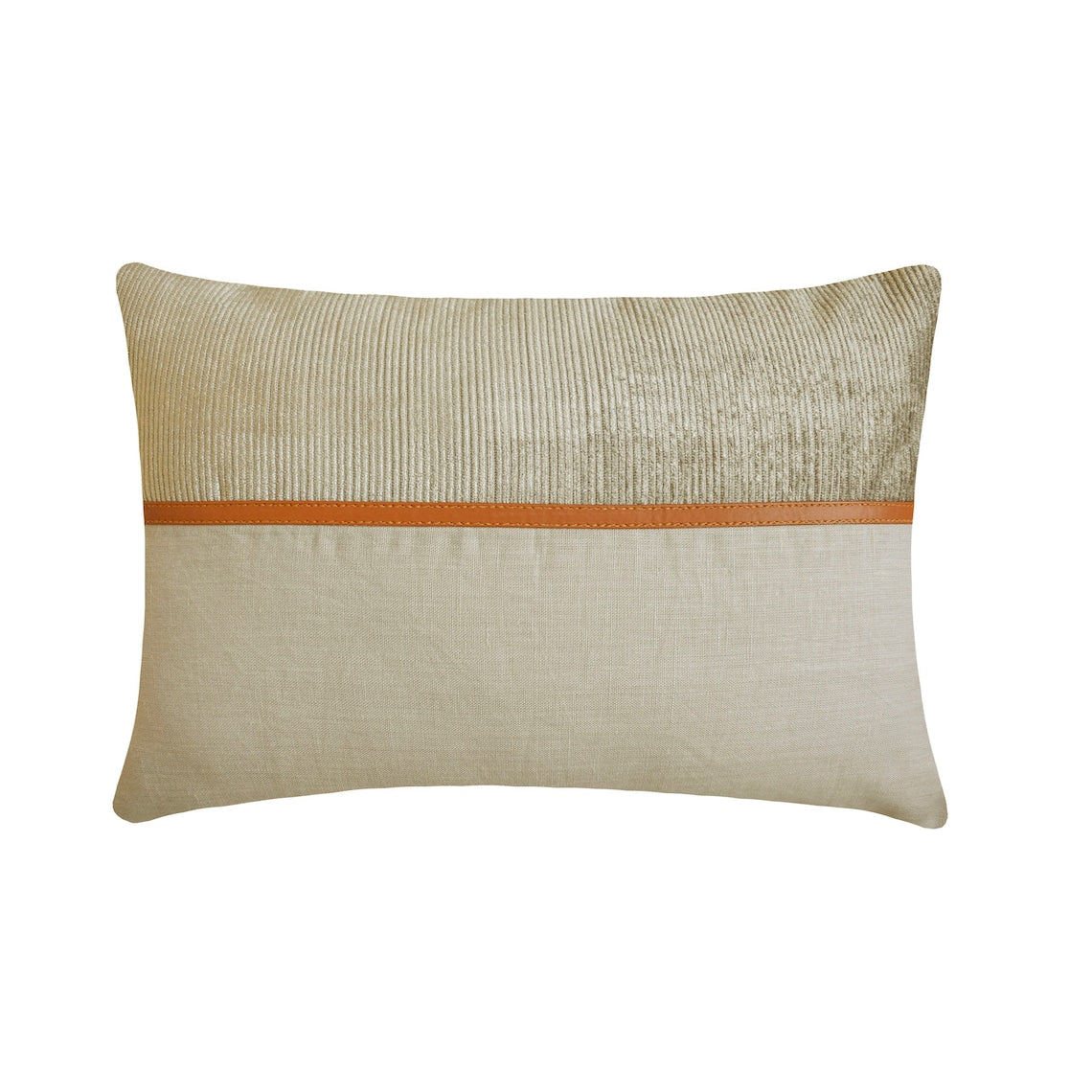 Corduroy Cozies Beige Lumbar Pillow Cover