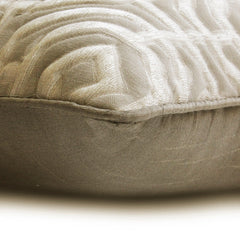 Angular Alchemy - Beige Jacquard Throw Pillow Cover