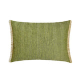 Lush Green Jute Lumbar Pillow Cover