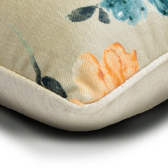 Citrus Rose - Orange Cotton Lumbar Pillow Cover