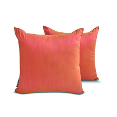 Pink Yellow Luxury - Pink & Yellow Silk Throw Pillow Cover Pack of 2