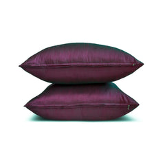 Fuchsia Green Luxury - Fuchsia & Green Silk Throw Pillow Cover Pack of 2