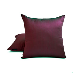 Fuchsia Green Luxury - Fuchsia & Green Silk Throw Pillow Cover Pack of 2