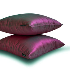 Fuchsia Green Luxury - Fuchsia & Green Silk Throw Pillow Cover Pack of 2