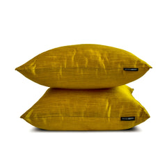 Dark Gold Luxury - Dark Gold Silk Throw Pillow Cover Pack of 2