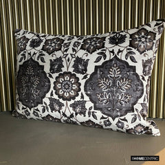 Leila - Gray Velvet Lumbar Pillow Cover