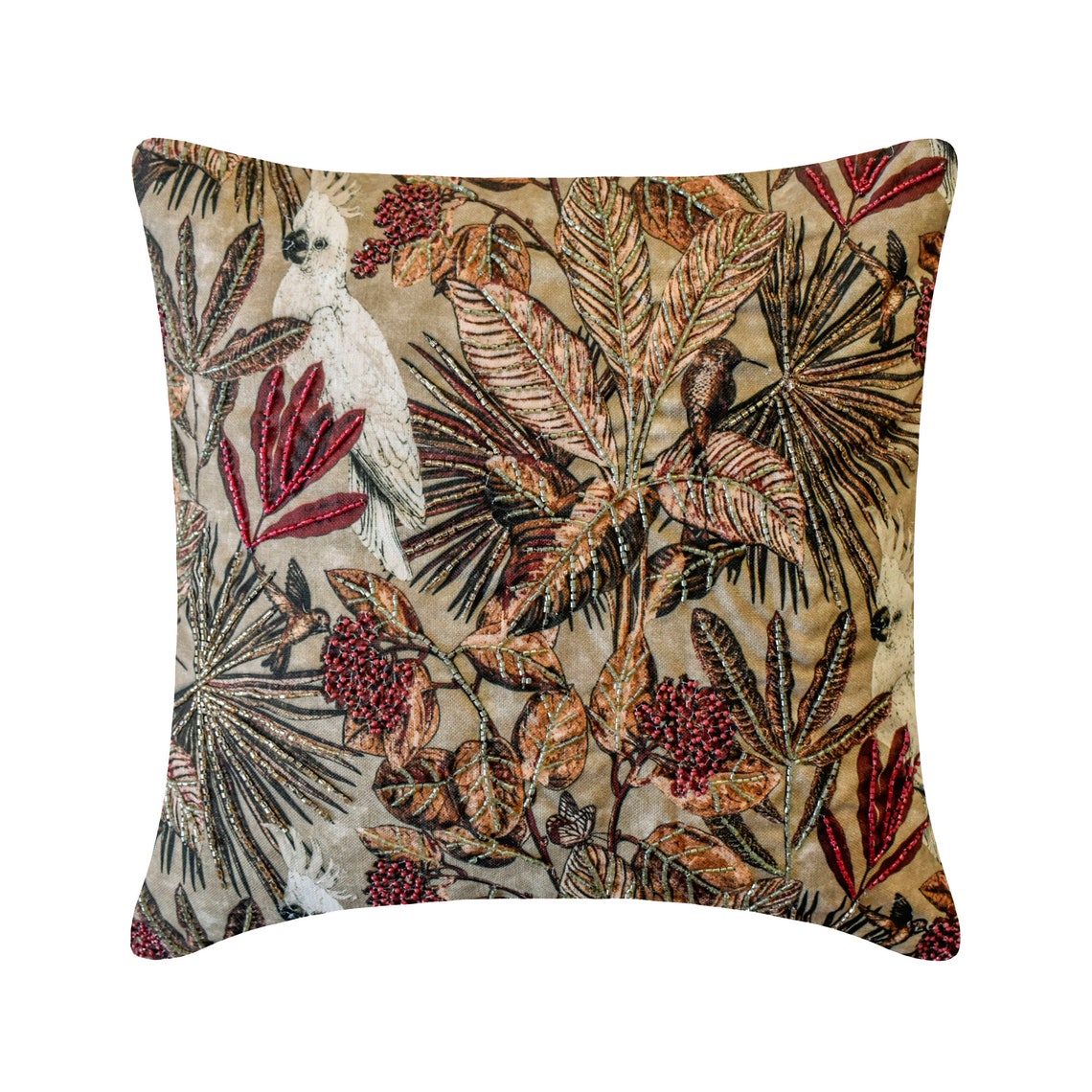 Cockatoo Sage Throw Pillow Cover