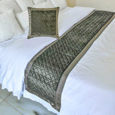 Grey Grace Decorative Bed Runner and Pillow Cover