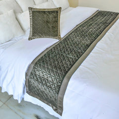 Grey Grace Decorative Bed Runner and Pillow Cover