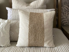 Linen Memories - Natural Beige Cotton Linen Throw Pillow Cover