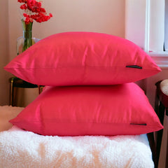 Pink Orange Luxury - Pink & Orange Silk Throw Pillow Cover Pack of 2