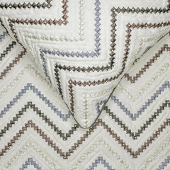 Chevron Cascade - Cotton White Decorative Bed Runner and Pillow Cover