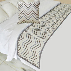 Chevron Cascade Decorative Bed Runner and Pillow Cover