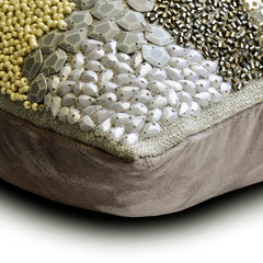 Dreamscape - Grey Silk Lumbar Pillow Cover