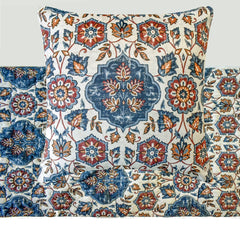 Noori - Velvet Blue Decorative Bed Runner and Pillow Cover