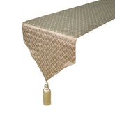 Crystal Angles - Beige Jacquard Decorative Table Runner