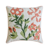 Peachy Petals - Peach Cotton Throw Pillow Cover