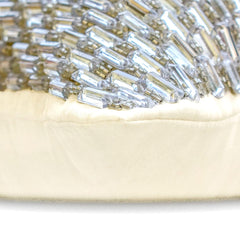 Diamond Radiance - Silver & Clear Art Silk Lumbar Pillow Cover