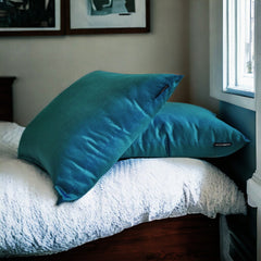 Peacock Green Luxury - Peacock Green Silk Throw Pillow Cover Pack of 2