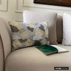 Dreamscape - Grey Silk Lumbar Pillow Cover