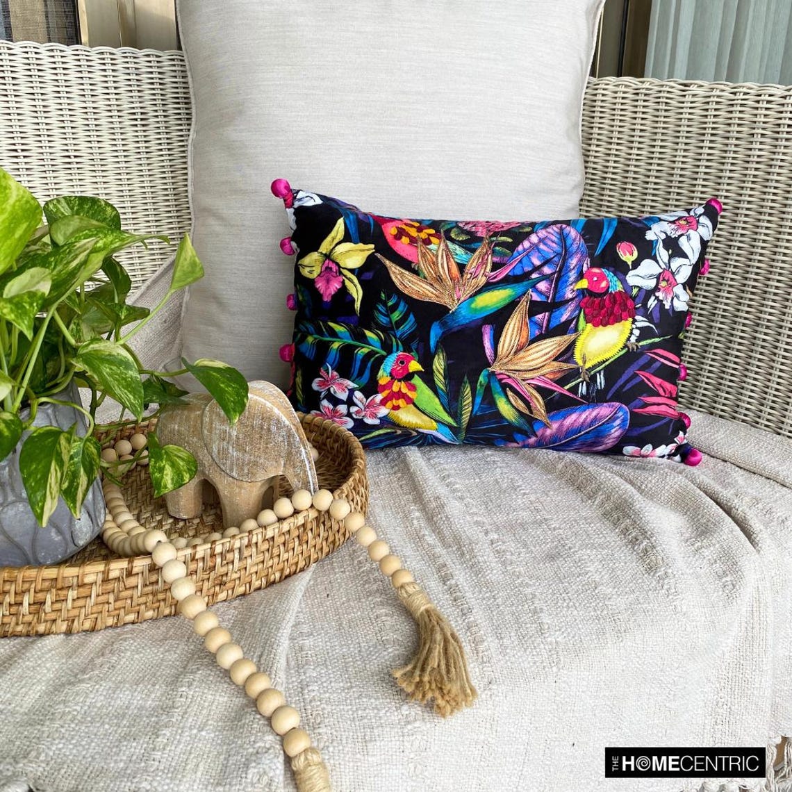 Parrot Parade Lumbar Pillow Cover