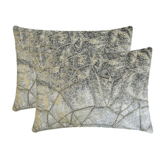 Glimmer Shards - Silver Velvet Lumbar Pillow Cover