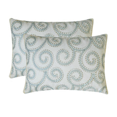 Camille - White Cotton Lumbar Pillow Cover