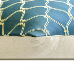Trellis Waltz - Blue Jacquard Lumbar Pillow Cover