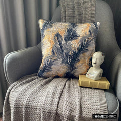 In The Tropics - Green Satin Throw Pillow Cover