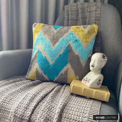 Cordelia - Blue Velvet Throw Pillow Cover