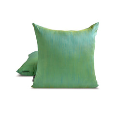 Aqua Yellow Luxury - Aqua Art Silk Throw Pillow Cover Pack of 2